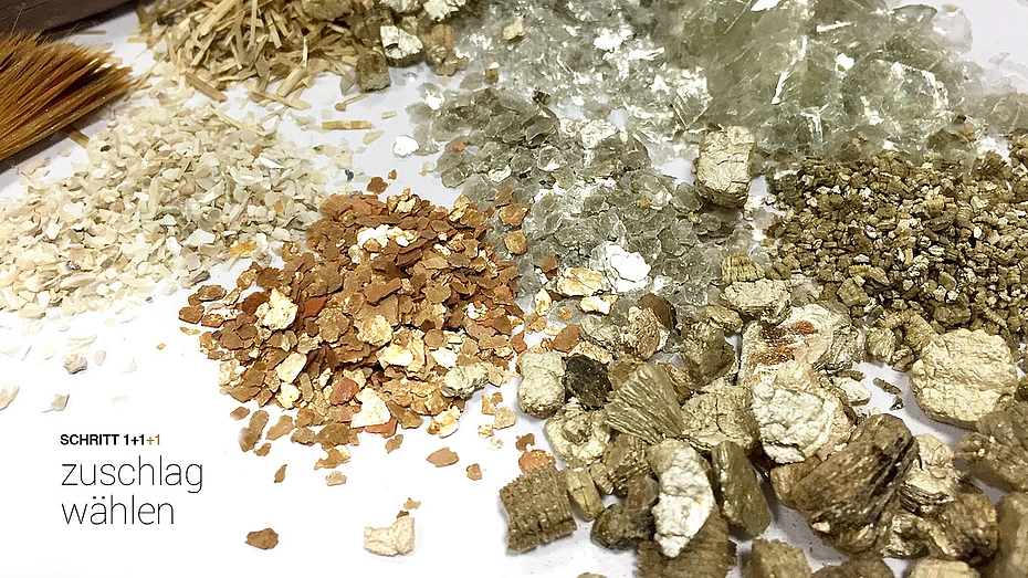 Natürliche Zuschlagstoffe und mineralische Bestandteile für Mikrozement